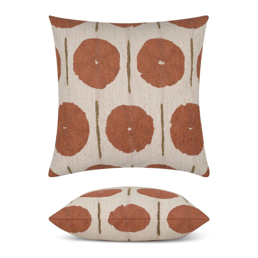Solstice Papaya Pillow Front and Side View