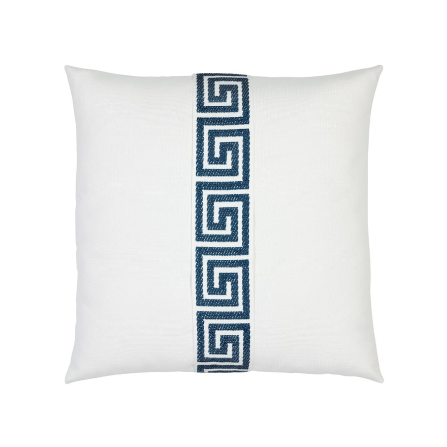 Double sided pillow design with Greek key