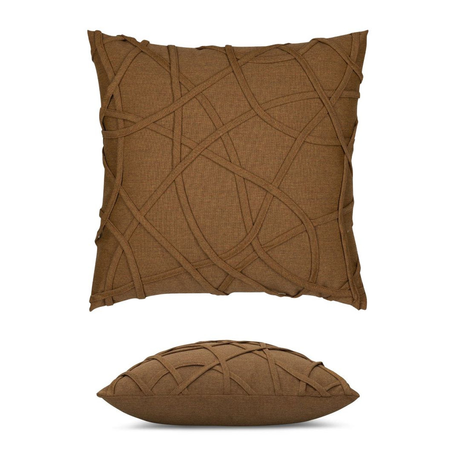 Illusion Teak Outdoor Pillow with inset side view of pillow