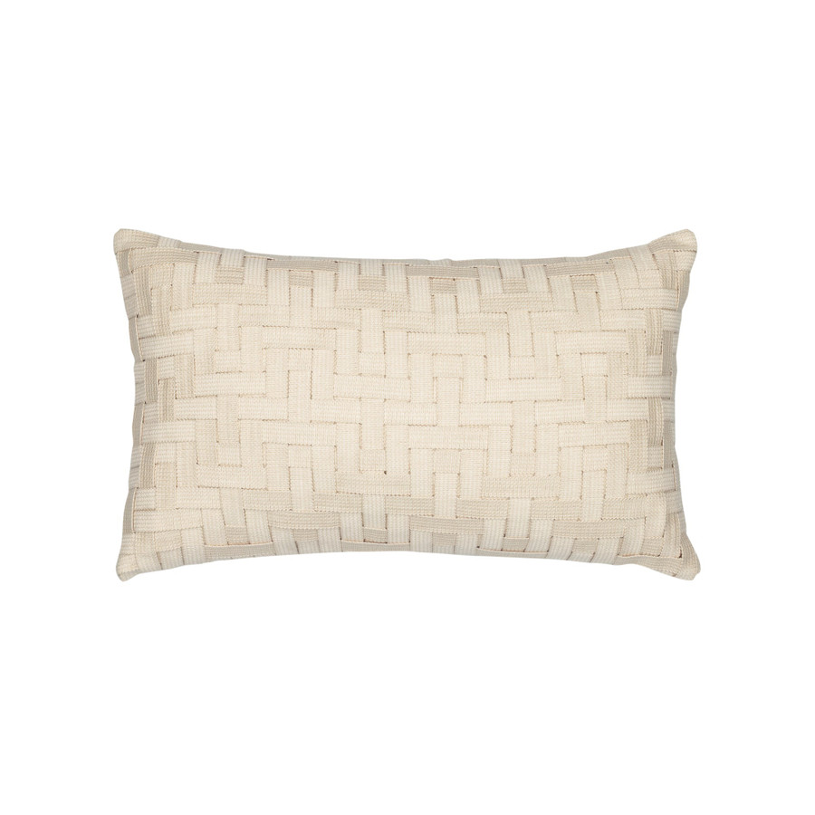 Entwine Crema Sunbrella Outdoor Pillow Elaine Smith 12x20
