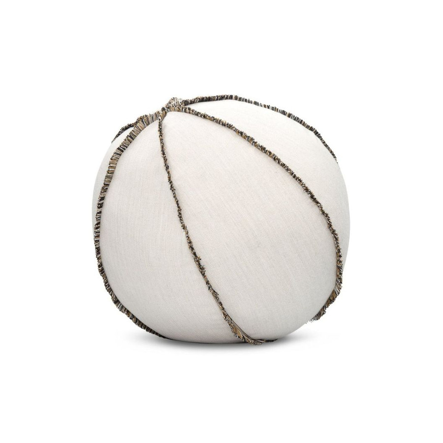 Micro Fringe Grigio Elaine Smith orb pillow, 12" — studio