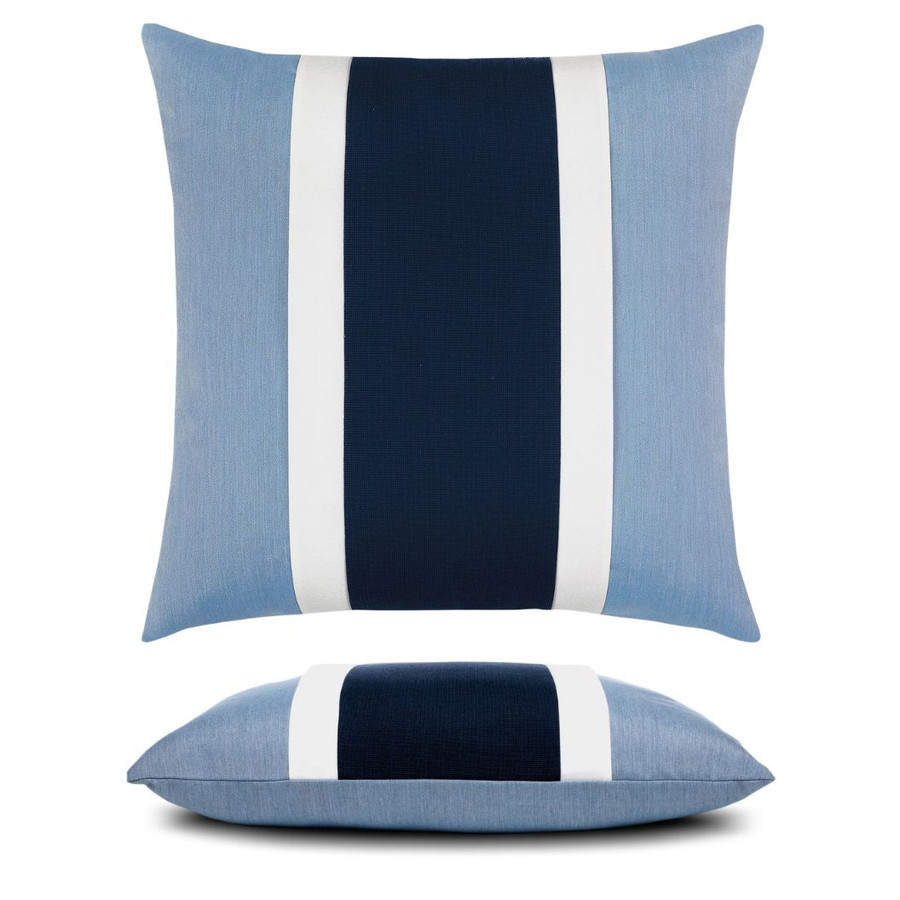 Nevis Ocean Pillow front and side view