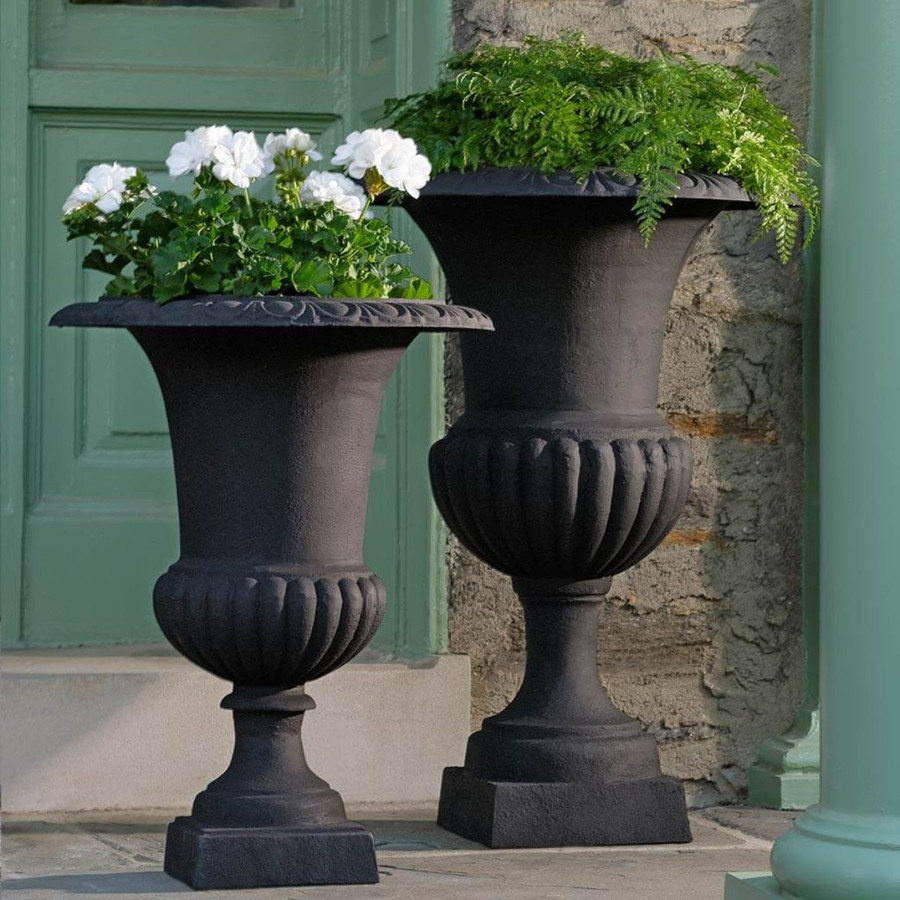 Tall Wickford and Glasgow Urn - Matte Black