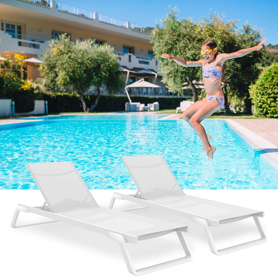 Copa Tanning Ledge Chaise White