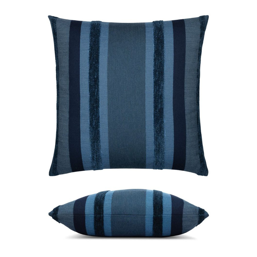 Chenille bands add texture to the square pillow