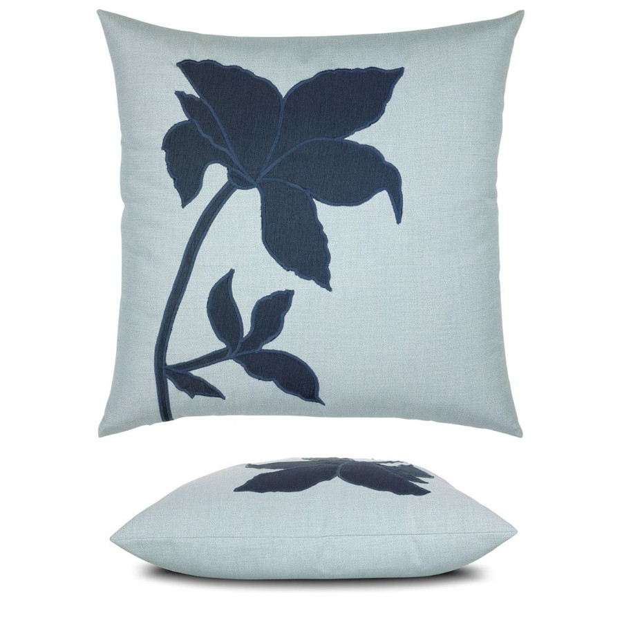 Elaine Smith outdoor square pillow with Blue Garden Lily