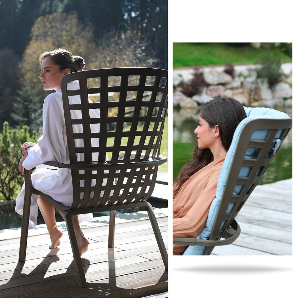 Folio Arm Chair with Cushion - Anthracite/Felce