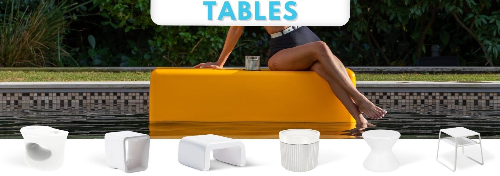 InPool Tanning Ledge Chairs, Tables, Loungers and Floats
