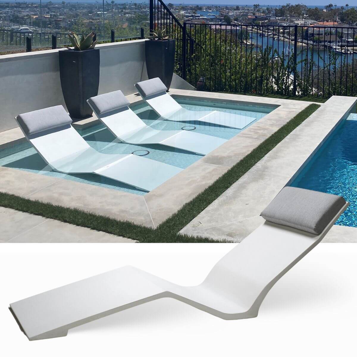 InPool Tanning Ledge Chairs, Tables and Loungers