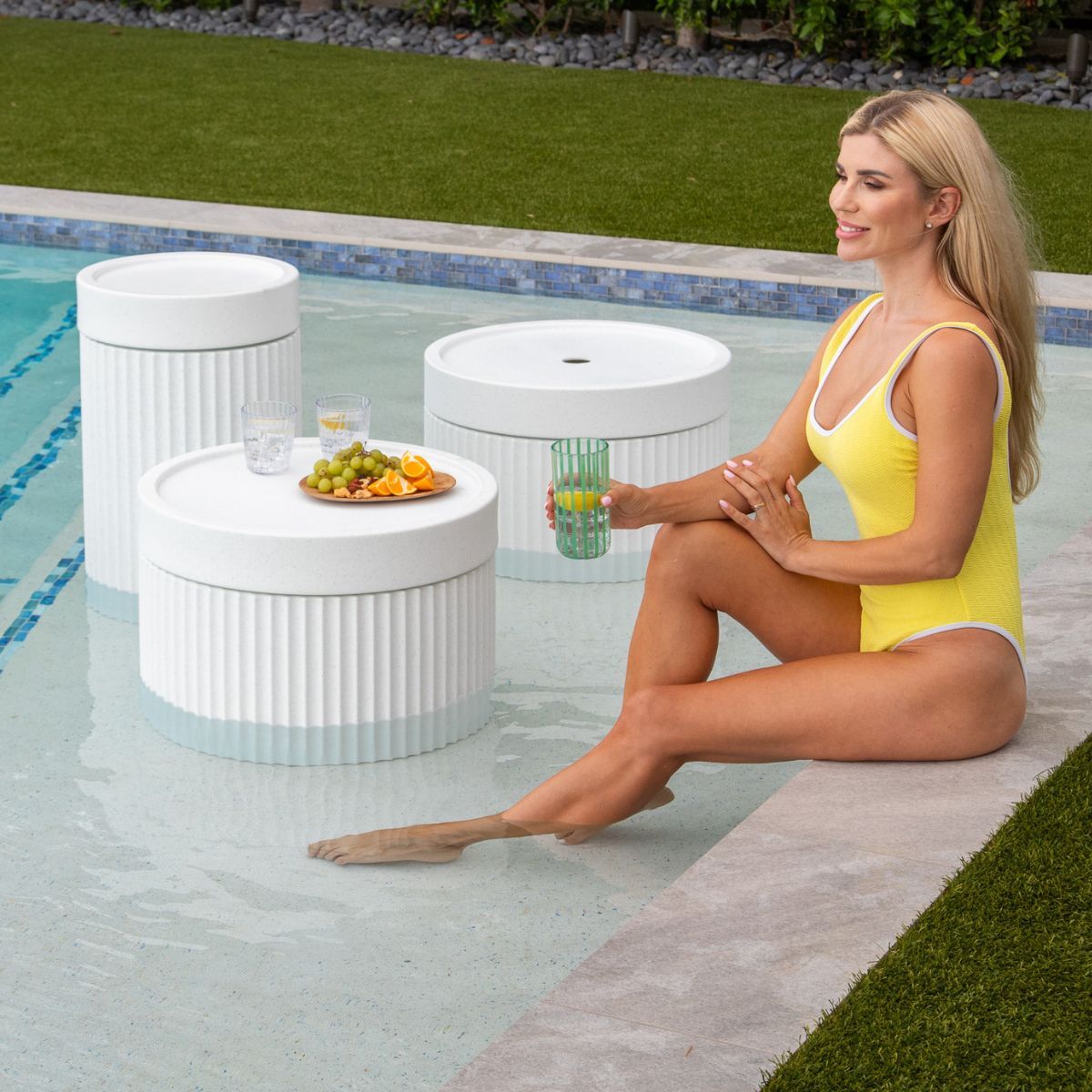 in pool side tables
