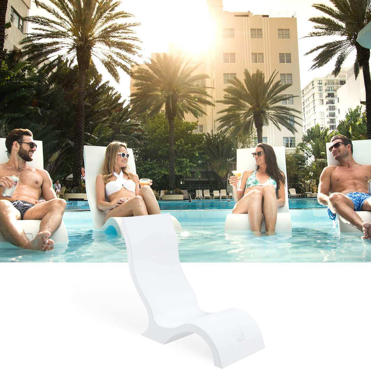 LEDGE LOUNGER Signature Chair For In-Pool Tanning Ledge