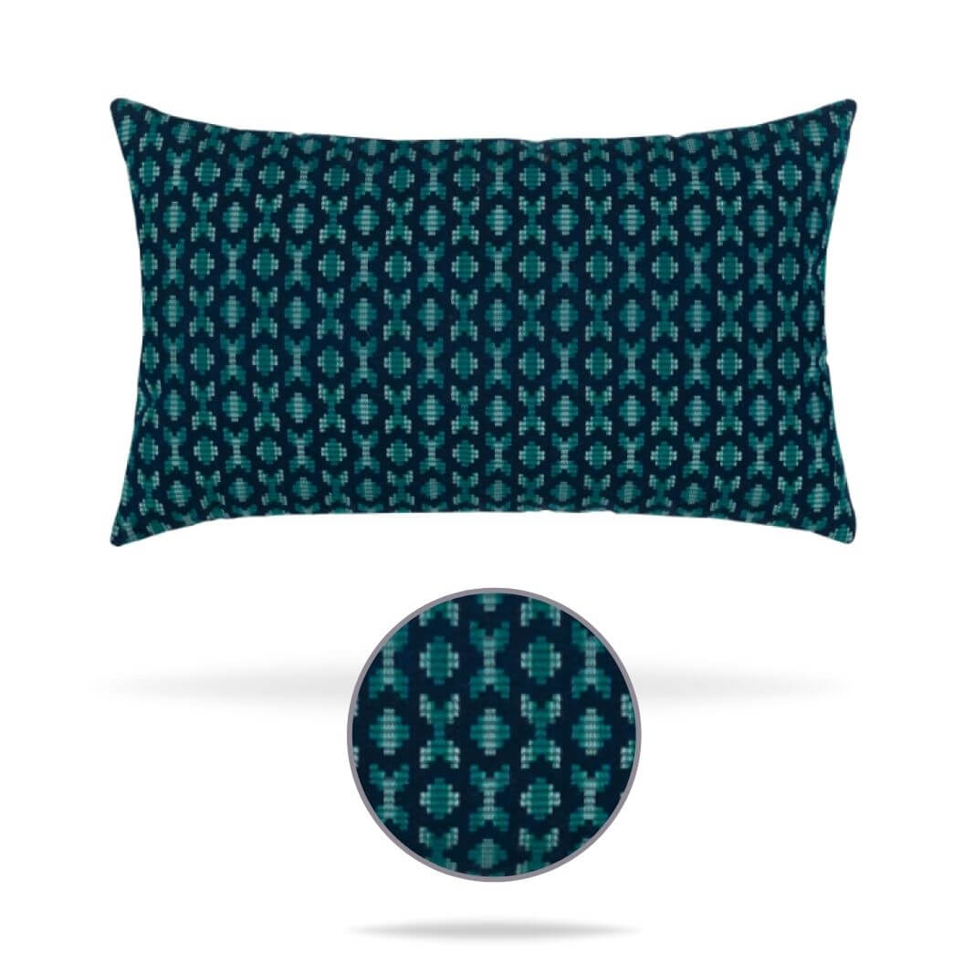 Alcazar Peacock Lumbar Outdoor Pillow by Elaine Smith