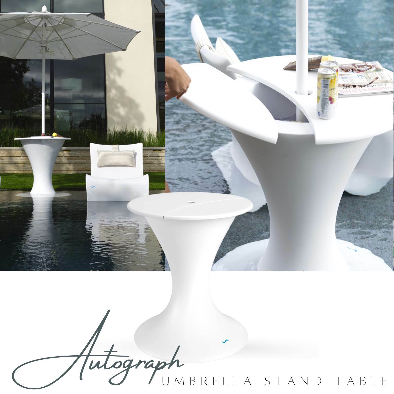 autograph-umbrella-stand for pool ledge