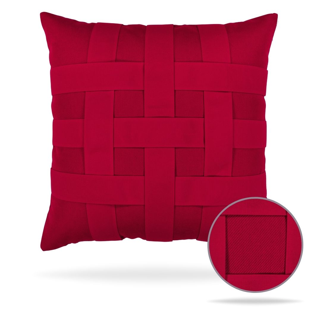 basketweave rouge sunbrella outdoor pillow