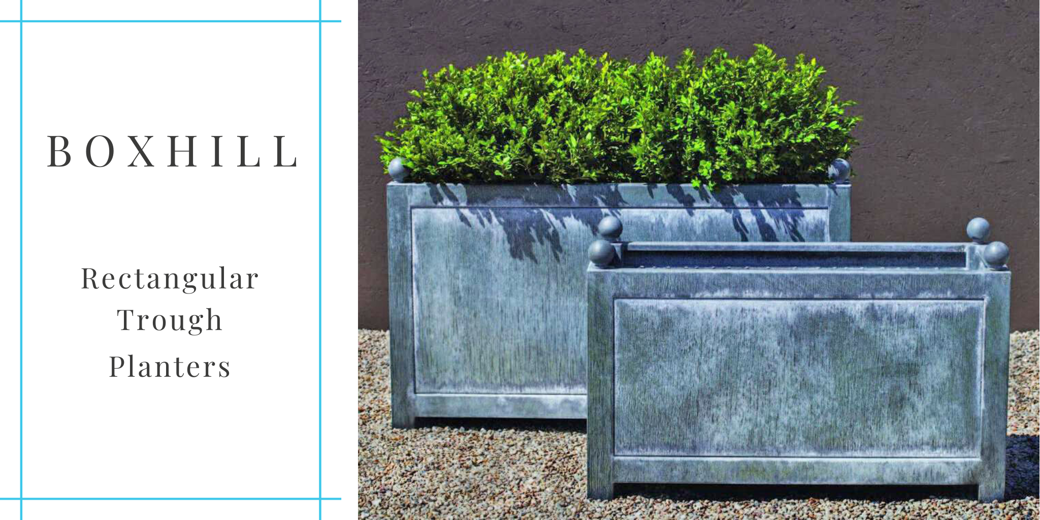 Boxhill Zinc Rectangular Trough Garden Planter