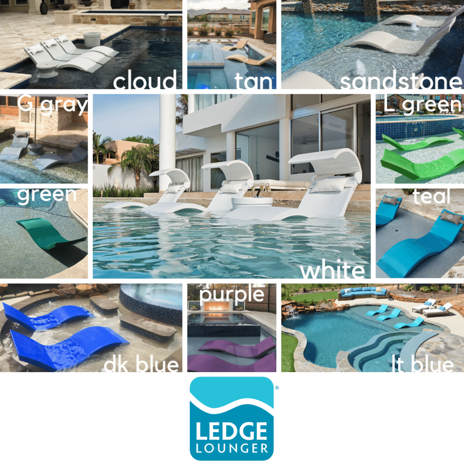 Ledge Lounger Signature Pool Chaise For Tanning Ledge Set Of 2