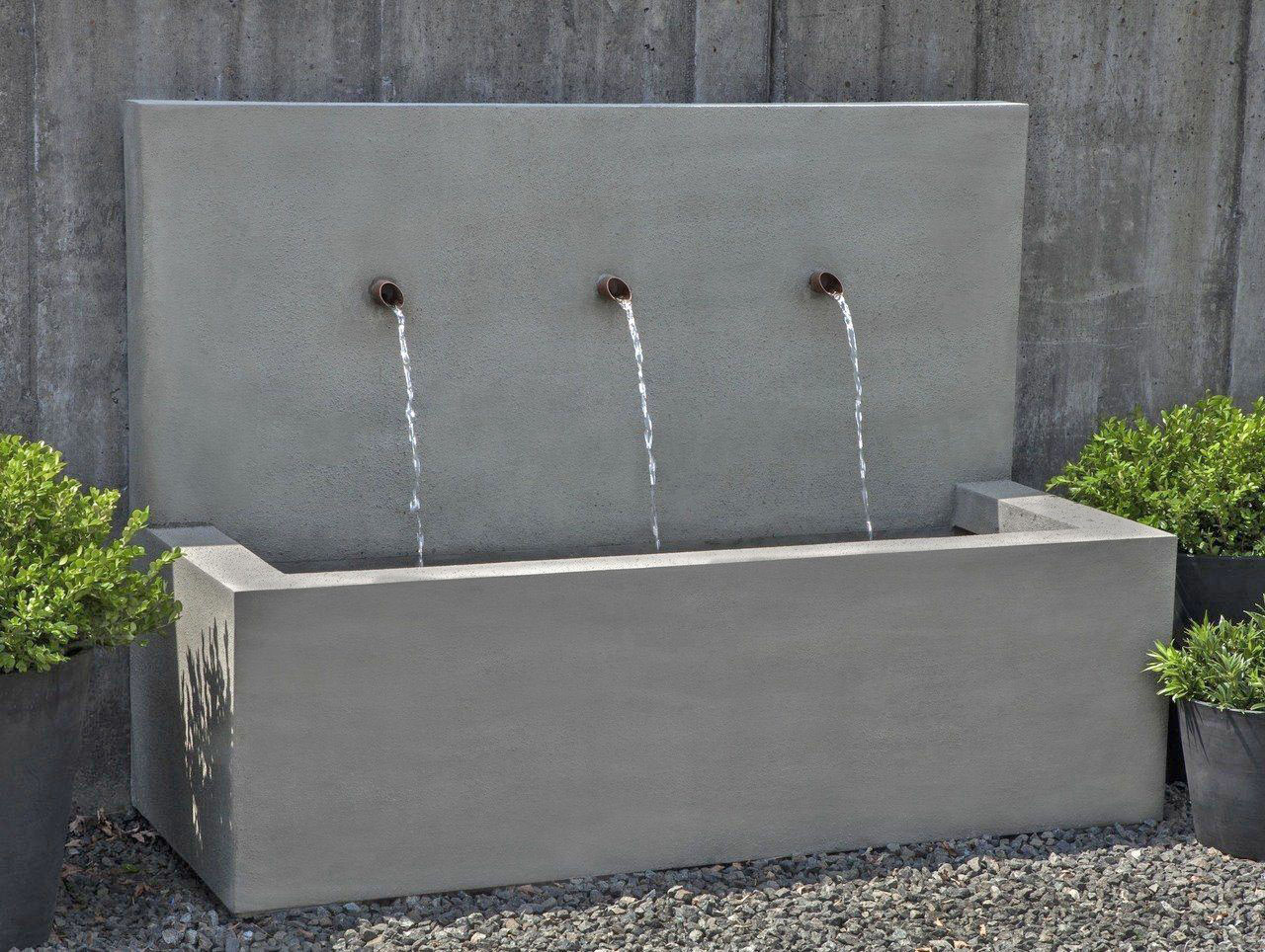 Long Beach Wall Fountain Self Contained Modern Garden Water Feature