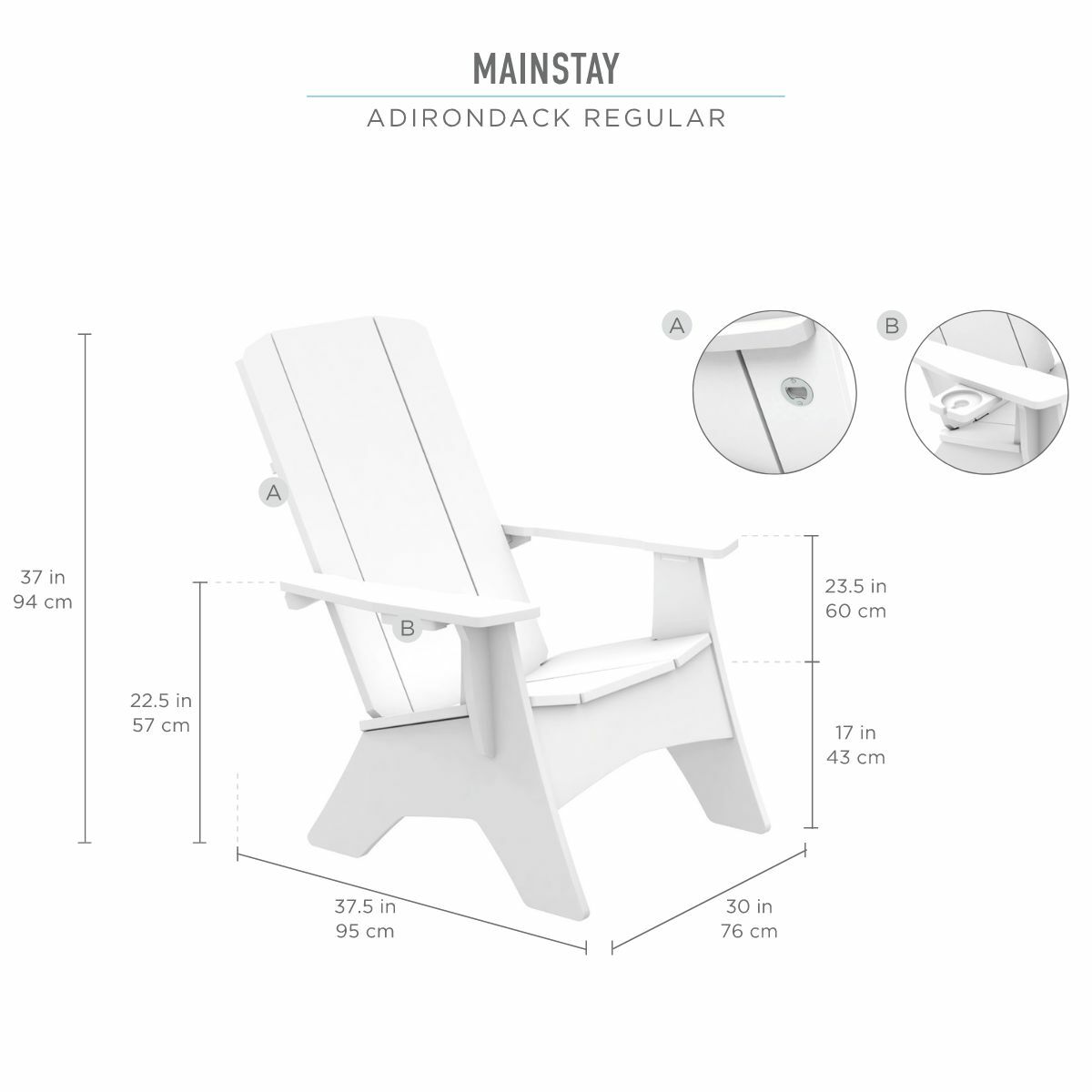 mainstay-adirondack-chair dimensions