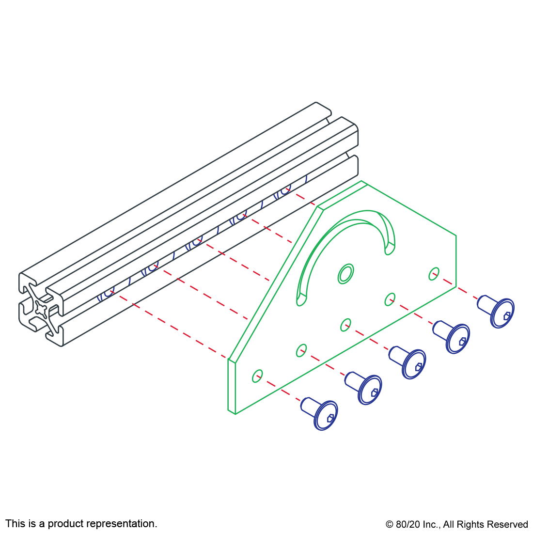 4424-Black | 15 Series 180 Degree Pivot Bracket | CPI Automation