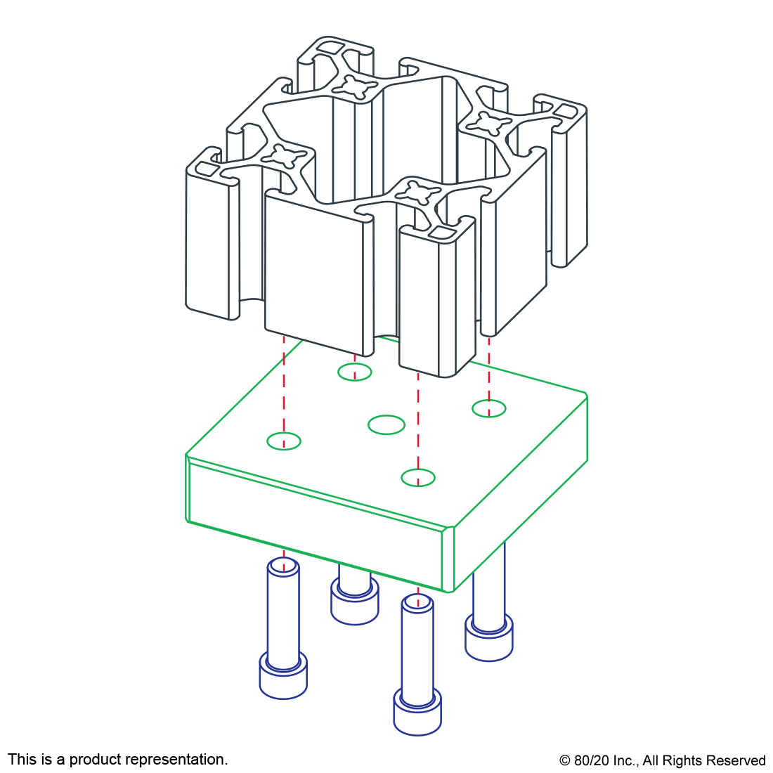 14047 | 45 Series, M16 Center Tap Base Plate | CPI Automation