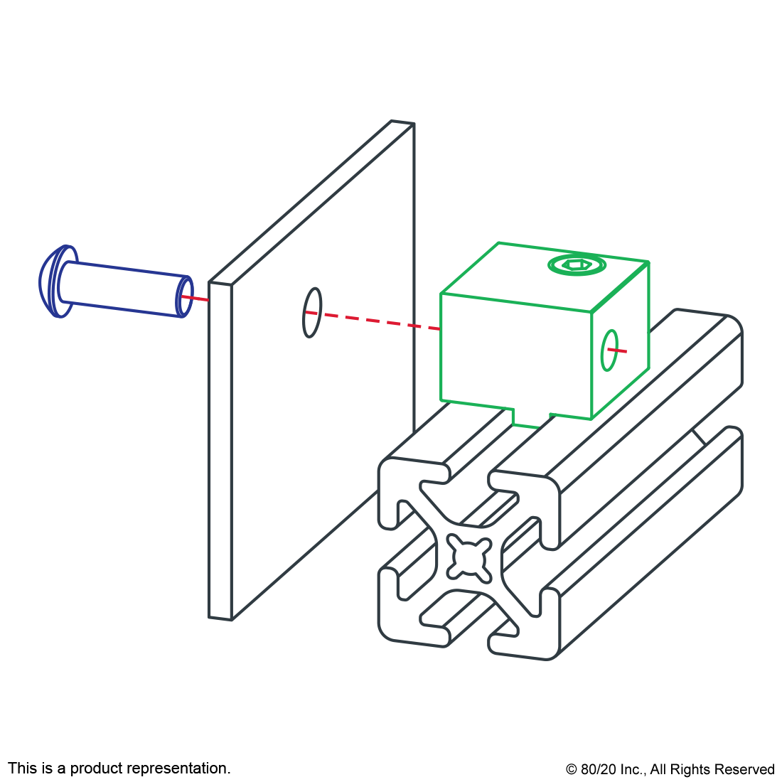 2900-Black | 15 Series Aluminum Panel Mount Block | CPI Automation