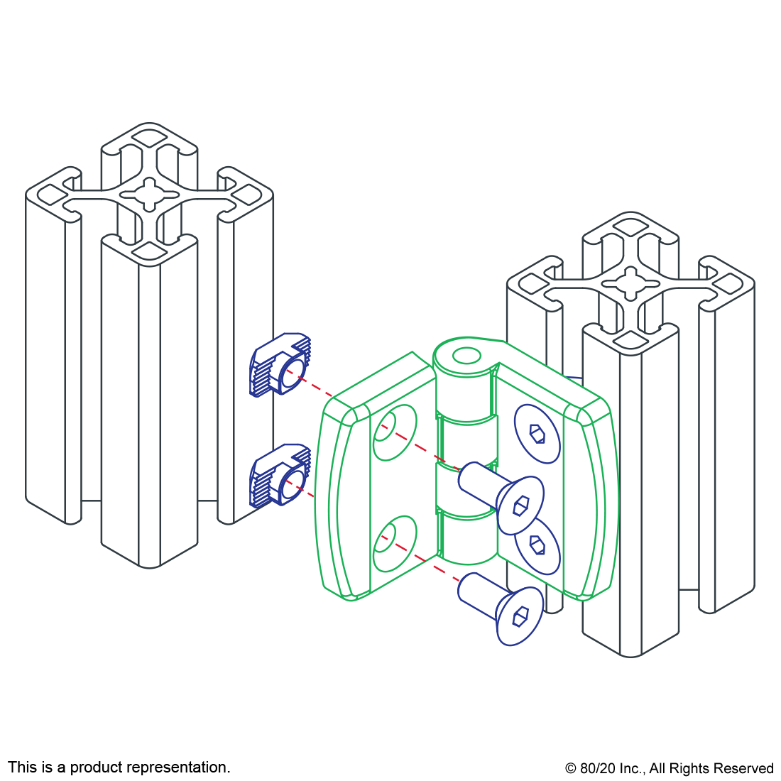 12107 30 Series 4 Hole Standard Plastic Hinge CPI Automation
