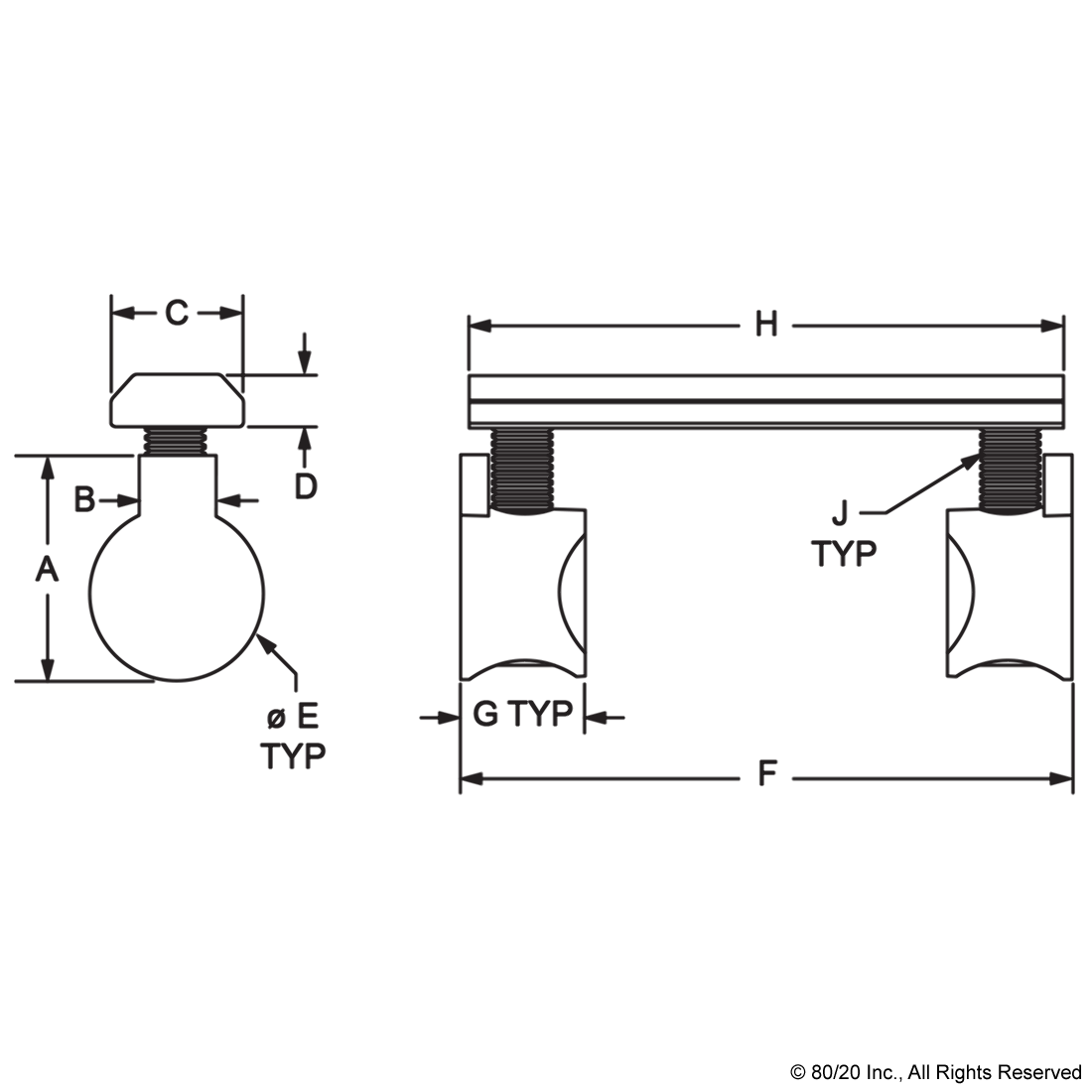 403102 40 Series M8 Long Double Anchor Assembly CPI Automation
