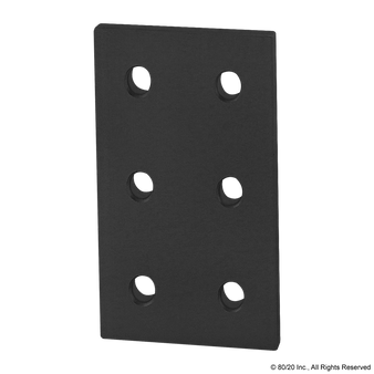 4166-Black | 10 Series 6 Hole - Rectangular Flat Plate - Image 1