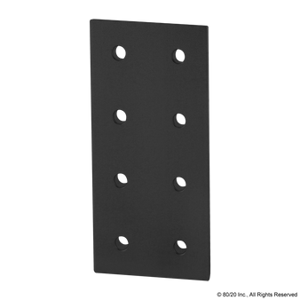 40-4365-Black | 40 Series 8 Hole - Rectangular Flat Plate - Image 1