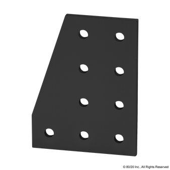 4126-Black | 10 Series 9 Hole - 90 Degree Angled Flat Plate - Image 1