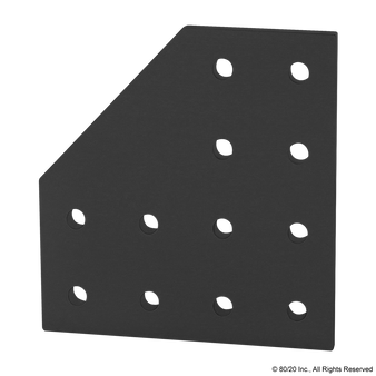 4128-Black | 10 Series 12 Hole - 90 Degree Angled Flat Plate - Image 1