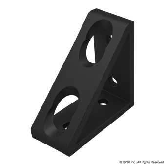 40-4336-Black | 40 Series 4 Hole - Tall Gusseted Inside Corner Bracket - Image 1