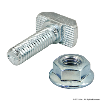 75-3633 | M6 x 20.00mm Drop-In T-Slot Stud with Flanged Hex Nut - Image 1