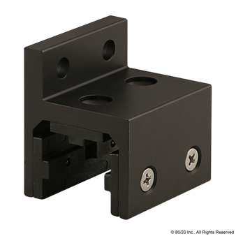 6715-Black | 10 Series 3 Slot Mount - Single Flange Short Standard Linear Bearing - Image 1