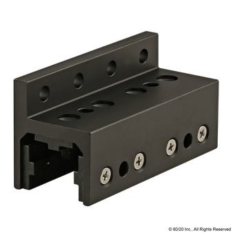 6416-Black | 10 Series 3 Slot Mount - Single Flange Long Standard Linear Bearing with Brake Holes - Image 1