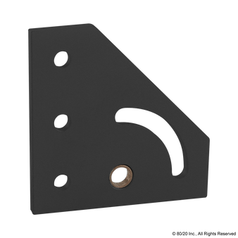 25-4137-Black | 25 Series 90 Degree Right Hand Pivot Bracket Plate - Image 1