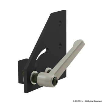 4339-Black | 15 Series 90 Degree Left Hand Pivot Bracket Assembly with "L" Handle - Image 1