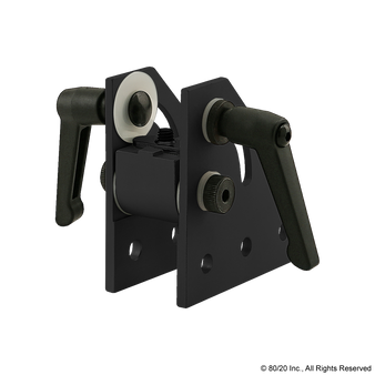 4116-Black | 10 Series 90 Degree Double Pivot Bracket Assembly with "L" Handles - Image 1