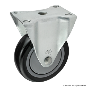 2335 | Deluxe Flange Mount Rigid Caster: 4.00" - Image 1