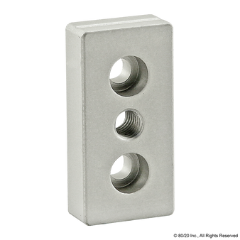 25-2129 | 25 Series 3 Hole - Center Tap Base Plate - 25mm x 50mm with M8 Tap - Image 1