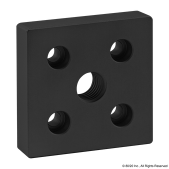 2366-Black | 15 Series 5 Hole - Center Tap Base Plate: 3.00" x 3.00" with 3/4-10 Tap - Image 1