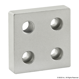 2143 | 10 Series 4 Hole - Offset Tap Base Plate: 2.00" x 2.00" with 7/16-14 Corner Tap - Image 1