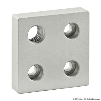 2363 | 10 Series 4 Hole - Offset Tap Base Plate: 2.00" x 2.00" with 1/2-13 Corner Tap - Image 1
