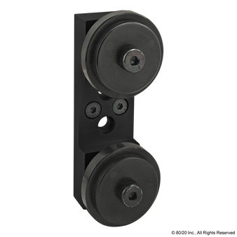 2756-Black | 15 Series Dual Roller Wheel Bracket Assembly - Image 1