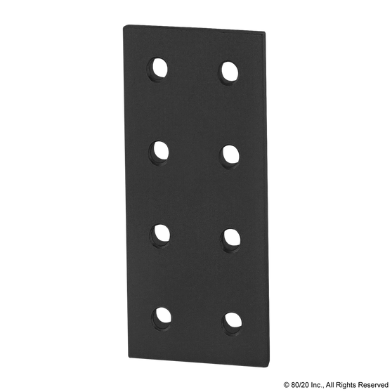 25-4165-Black | 25 Series 8 Hole - Rectangular Flat Plate - Image 1