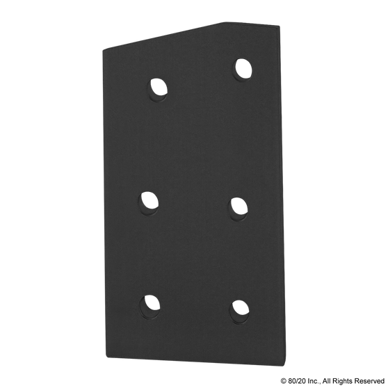 4315-Black | 15 Series 6 Hole - 15 Degree Angled Flat Plate Image 1