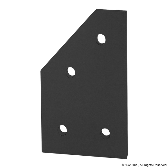 40-4346-Black | 40 Series 4 Hole - 45 Degree Angled Flat Plate - Image 1
