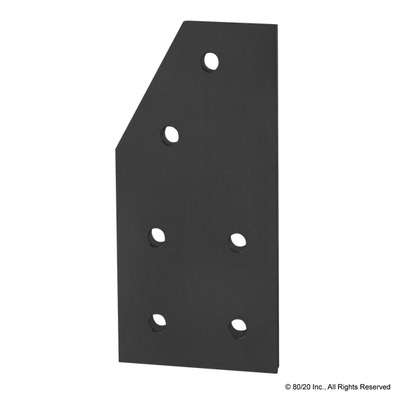 4362-Black | 15 Series 6 Hole - 60 Degree Angled Flat Plate - Image 1