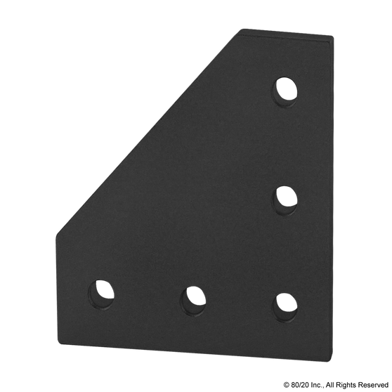 4151-Black | 10 Series 5 Hole - 90 Degree Angled Flat Plate - Image 1