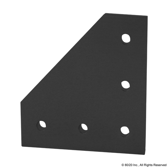 40-4351-Black | 40 Series 5 Hole - 90 Degree Angled Flat Plate - Image 1